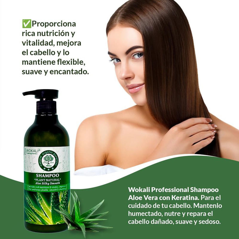 Shampoo de Aloe Vera Wokali 550ml 3 Unidades - Real Plaza