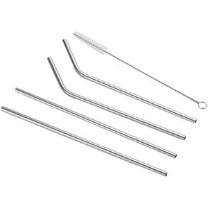 Set de 4 Sorbetes de Acero Inoxidable más Cepillo de Limpieza