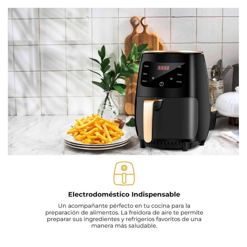 Freidora Aire Airfryer Digital 5 Litros Sin Aceite 1800W - Real Plaza