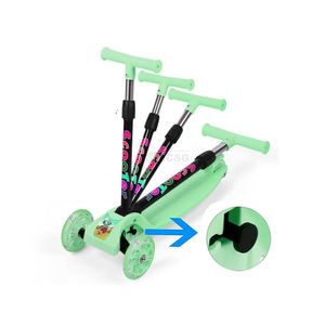 Scooter Plegable Para Niños Con Luces - Verde Agua