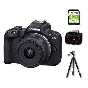 Cámara Mirrorles EOS R50 y Lente RF S 18-45mm y Kit Deluxe