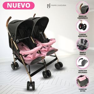 Coche Cuna Bastón Mellicero Ebaby Gold Rosado