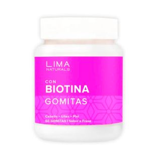 Gomitas con Biotina Sabor Fresa Lima Naturals 60 unidades
