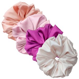 Set Hot Rose Silk Scrunchie Coletero Gigante 100% Seda 4 XXXL Colores Rosa Champagne