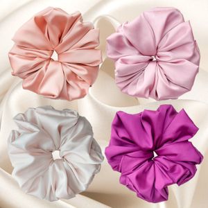 Set Hot Rose Silk Scrunchie Coletero Gigante 100% Seda 4 XXXL Colores Rosa Champagne