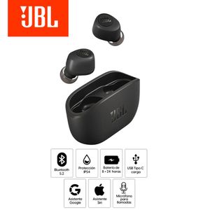 Audífono In ear JBL Wave Buds Bluetooth 5.2 con micrófono Negro