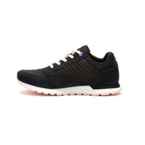 Zapatillas Urbanas Cat Para Mujer Negro Cuero