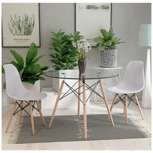 COMBO Mesa + 4 Sillas Vintage Teiona Ventitas Home Blanco