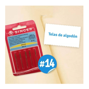 Aguja Singer Punta Bola 2045 Numero 14 para Maquina de Coser Domestica