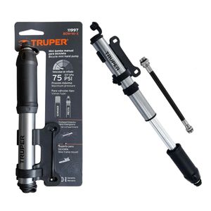 Mini inflador manual para bicicleta de 75 psi truper