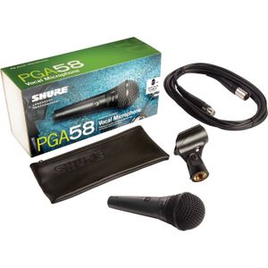 Micrófono Vocal Dinámico Cardioide Shure Pga58 Xlr con Cable Xlr a Xlr