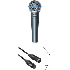 Kit de Micrófono Vocal Dinámico Shure Beta 58A con Soporte Y Cable