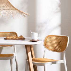 Silla de Plástico con Rattan 41x53x85cm