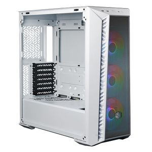 Gabinete Cooler Master Masterbox MB520 Mesh, Mini-ITX / Micro-ATX /ATX/SSI CEB, Panel lateral vidrio templado, sin fuente, blanco