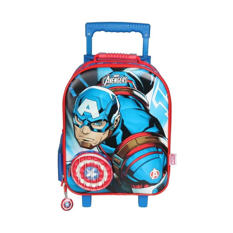 Valigia Cabina Captain America Marvel - 38x55x20 Cm, 34L, ABS, 4 Ruote Piroettanti, Chiusura A Combinazione