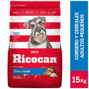 Comida para Perros RICOCAN Adultos Razas Pequeñas Cordero y Cereales Bolsa 15Kg
