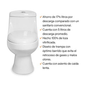 COMBO Baño Orange Blanco: Inodoro One Piece Indigo + Vanitorio Viena