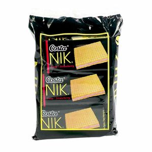 Wafer Cuadrado NIK Relleno con Crema Sabor a Fresa Paquete 6un