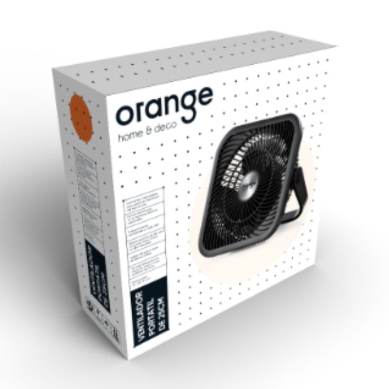 Ventilador Portatil Orange 6W 20cm Negro - Promart