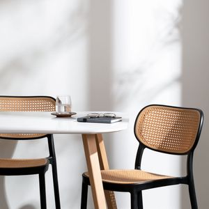 Silla de Plástico con Rattan 41x53x85cm