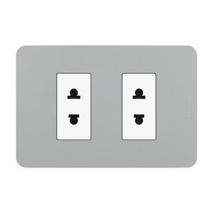 Tomacorriente Universal Doble Gris Matix Go Bticino