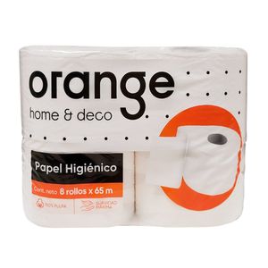 Papel Higienico Orange 100% Pulpa 8 rollos x 65m