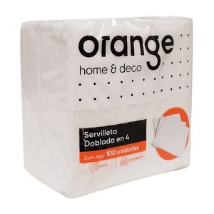 Servilleta Doblada en 4 Orange 100 Hojas