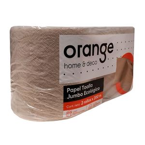 Papel Toalla Rollo Orange Ecológico 2 rollos x 200m