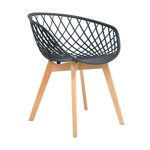 Silla de Diseño Decorativo Alma Polipropileno Negro Bonno