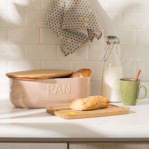 Caja de Pan Enlozada Con Tapa de Madera 10 L