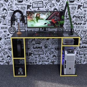 Escritorio Gamer NR 01 120cm Movenda Negro/Amarillo