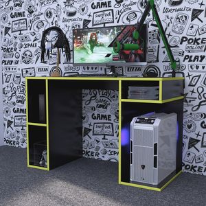 Escritorio Gamer NR 01 120cm Movenda Negro/Amarillo