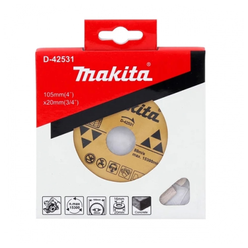 Disco Diamantado Segmentado 105x20mm para Concreto Makita D-42531 ...