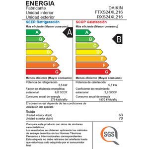 Aire Acondicionado Daikin 24,000BTU 30 a 40m2 Frío-Calor Inverter