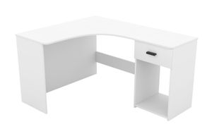 Escritorio en L Práctico Leonidas color blanco TU MESITA 1 cajón