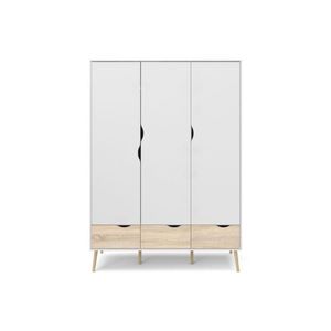 Armario Juvenil Matilde 3 puertas 3 cajones TU MESITA color Blanco/Duna