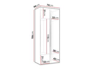 Ropero Clásico Marlo 2 puertas color Negro TU MESITA