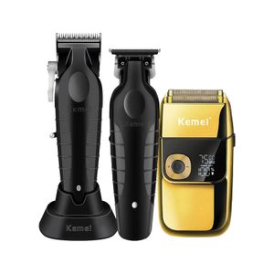 Tricombo Kemei Cortadora KM2296 con Trimmer KM2299 y Afeitadora KM2028
