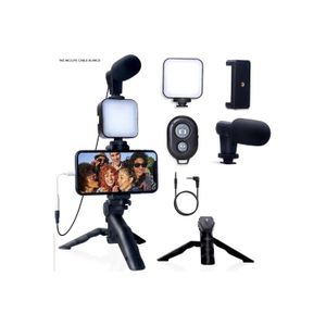 Kit De Grabacion Tripode Microfono Luz Shooter Intelrud FYI260022