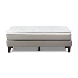 Cama Europea Path Niebla King R.N Bennet Natural + 2 Almohadas