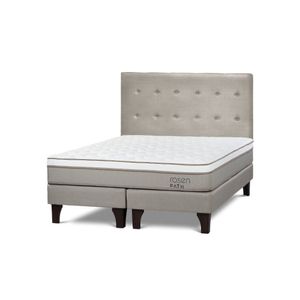 Cama Europea Path Niebla King R.West Niebla + 2 Almohadas