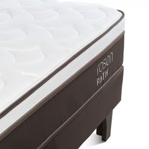 Cama Europea Path Café 1.5 Plazas R.N Bennet Grafito + 1 Almohada