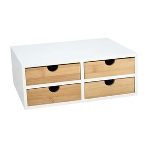 Cajonera MDF y Bambú 4 cajones 33x25x12,5