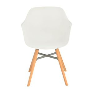 Silla Plástico y Madera Alta con patas de madera 57x56x81 cm