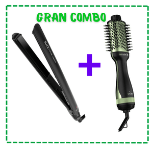 Combo Alisadora de Cabello Gama Slice + Cepillo Secador GamaAvocado 3D