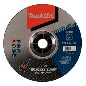 Disco Abrasivo Desbaste para Metal 7"x1/4"x7/8" Makita D-74516