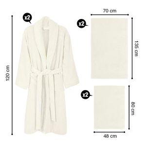 Set de Batas Salidas de Baño y Toallas Beige XZ1