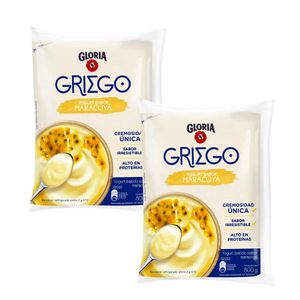 Pack Yogurt Batido GLORIA Griego Sabor Maracuyá Bolsa 800g x 2un