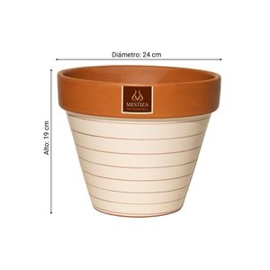 Maceta Cerámica Estandar Terracolor 24 Terrabeige