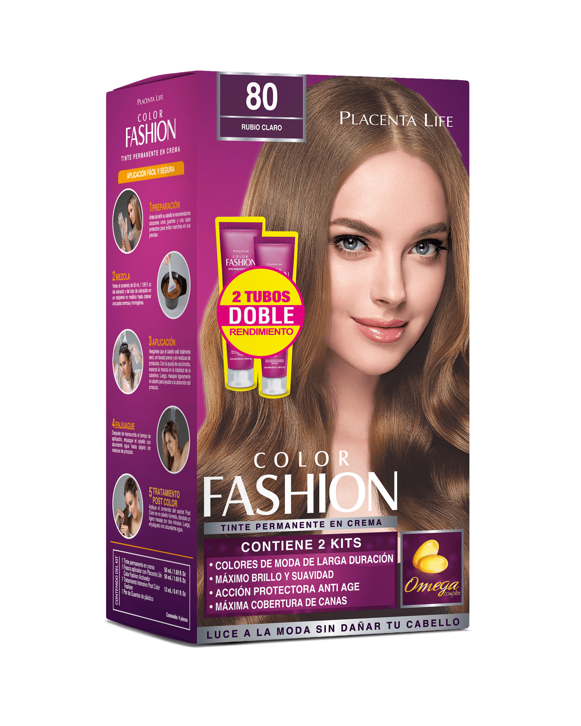 Color Fashion 80 Rubio Claro Kit 2 Tubos - Real Plaza